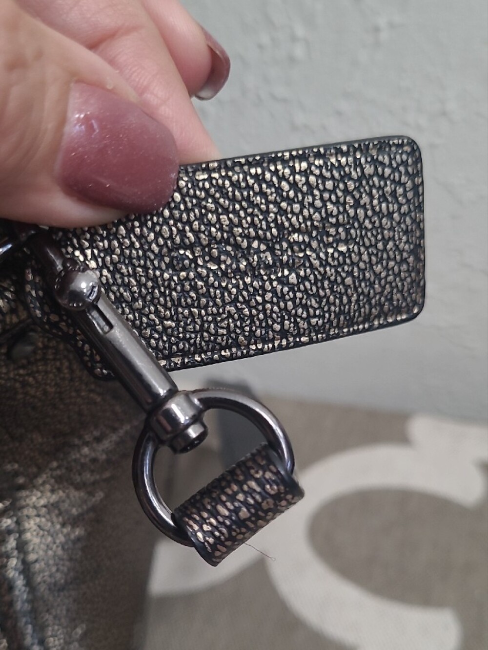Coach Rhyder 24 Metallic Pewter Leather Satchel Handbag - Picture 3 of 16